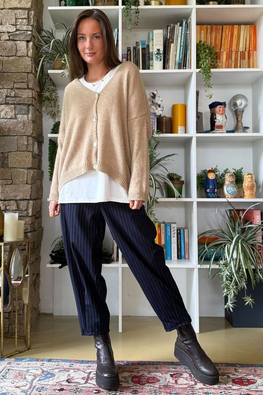 Oliver Knit Cardigan Classic Camel